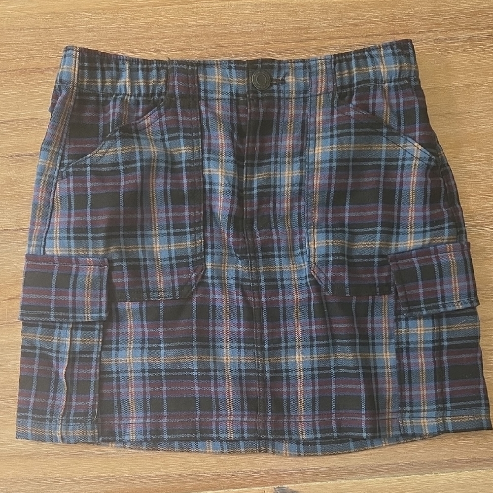 SO Women's Plaid Mini Skirt - Purple and Blue